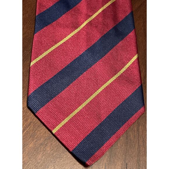 Fendi Cravatte Red Blue Gold Hand Made 100% Silk Made In Italy - Picture 1 of 9